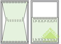 Этот карниз небольшого сечения крепится к оконной раме. Он продевается непосредственно в отверстия в шторах. Такой карниз, изготовленный из металла или пластика, имеет круглую форму и, как правило, регулируемую длину.