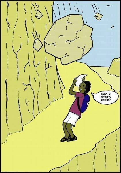 "Бумага бьет камень?"