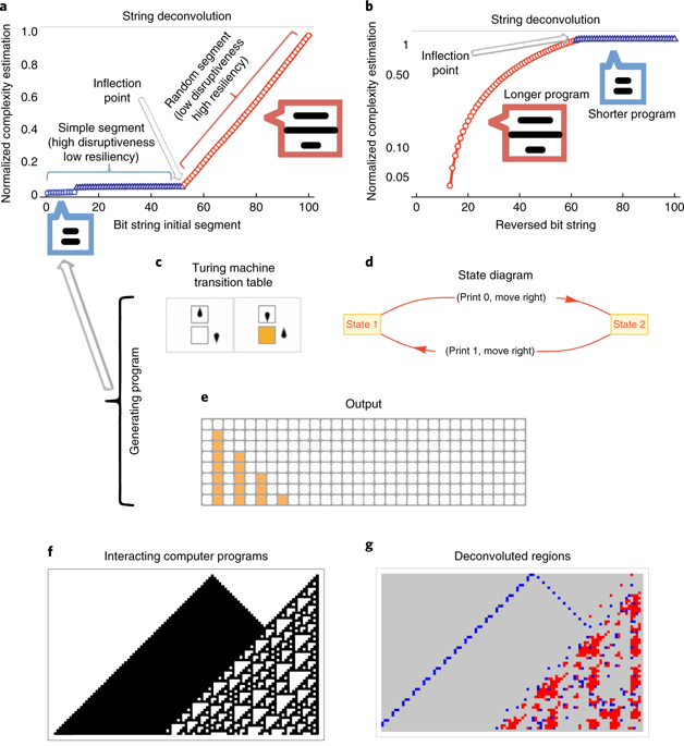 Доказательство правильности концепции, примененной к двоичной строке, состоящей из двух сегментов с различными базовыми механизмами генерации (компьютерными программами). Пояснения к рис. см. в https://goo.gl/WLKovW