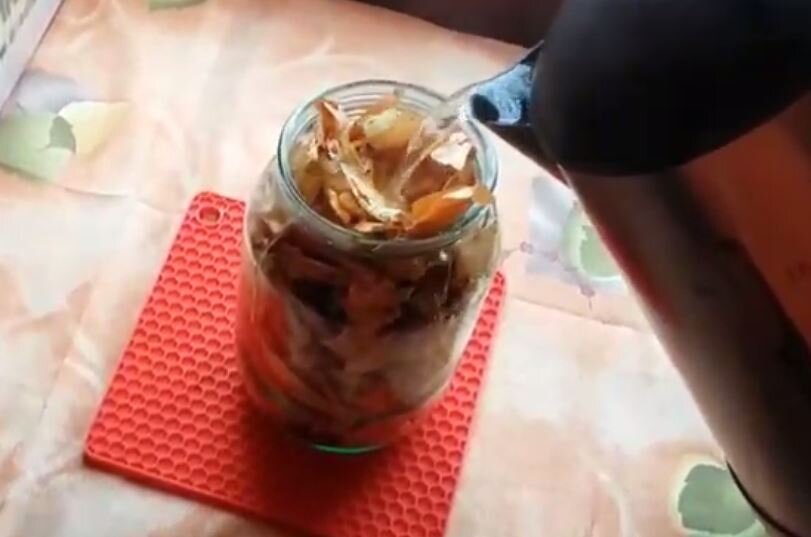 Водный раствор из луковой шелухи