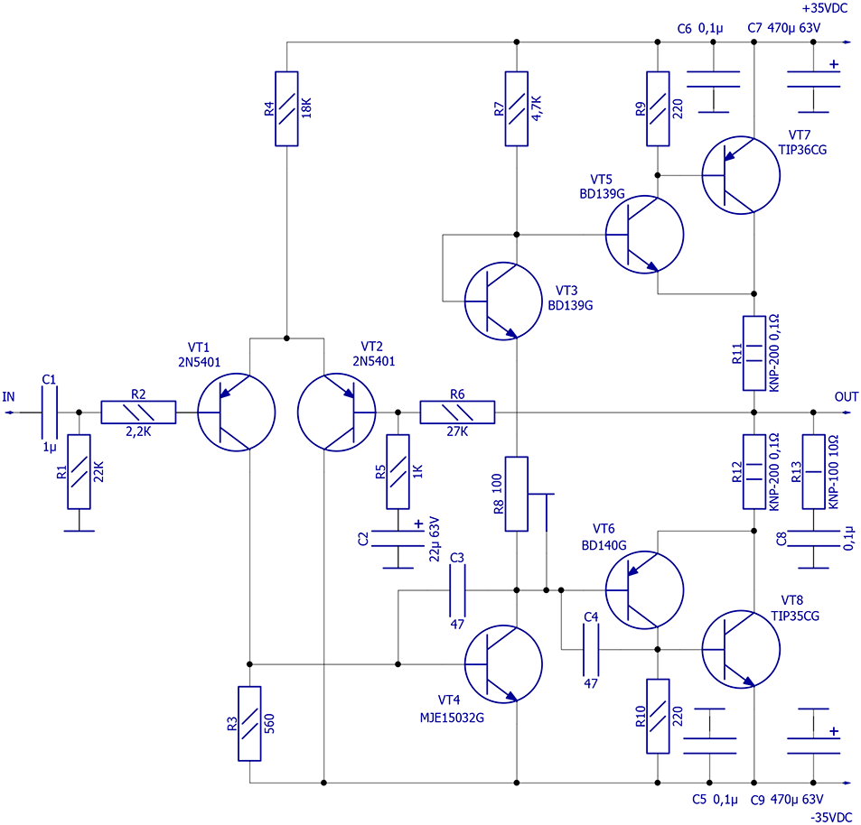 УМЗЧ на Биполярах. Недорогой, Простой и Мощный | PRACTICAL ELECTRONICS ...