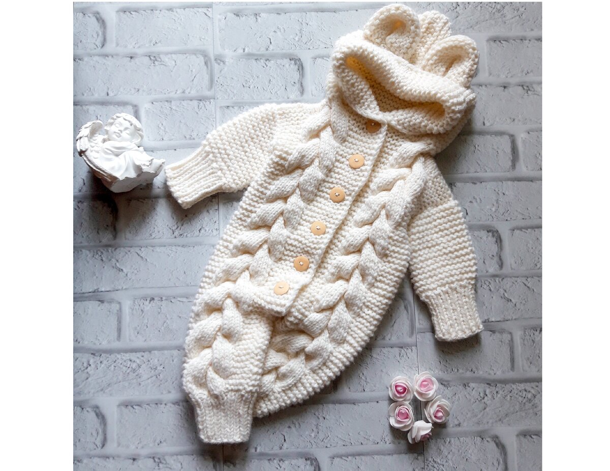 Вязаный комбинезон , пряжа детский каприз, цвет 01 белый 