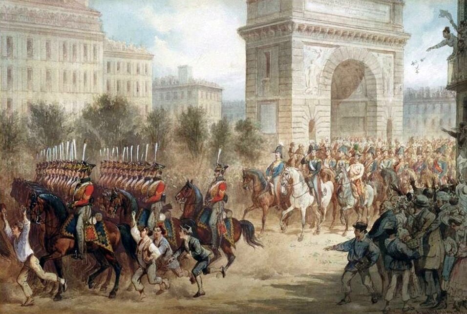 Вступление русских войск в Париж в 1814 году. Художник А. Шарлемань, 1877 г