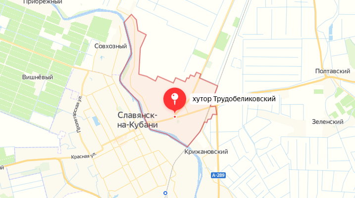 Хутор Трудобеликовский на карте