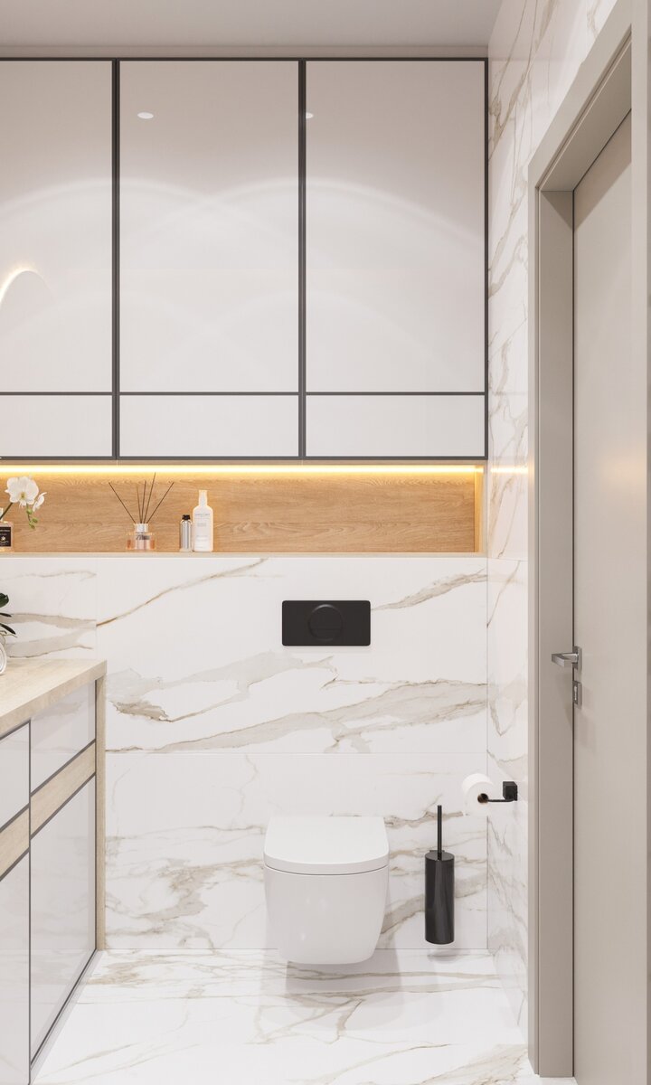 Ванная в светлом цвете