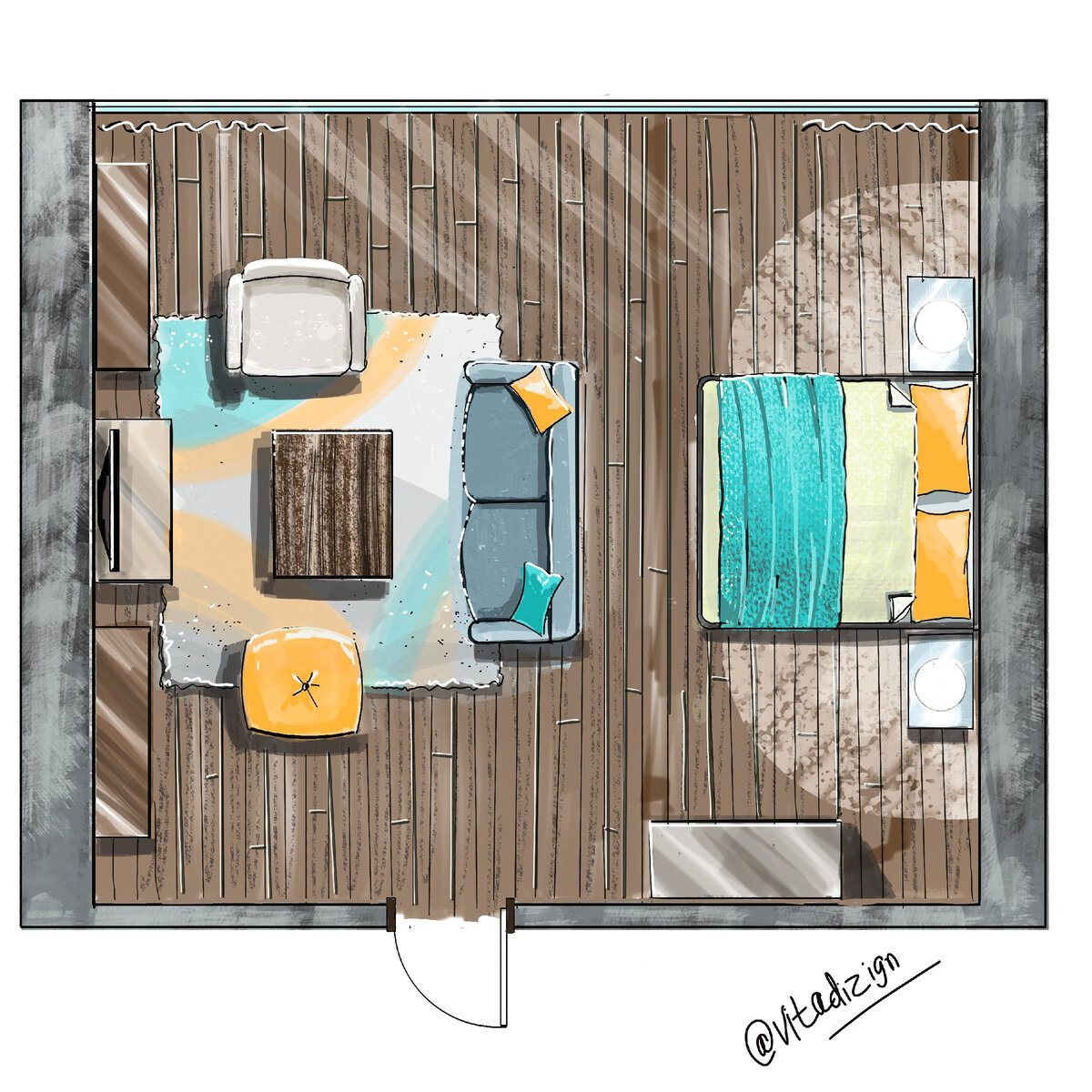 Планировка  детской комнаты в частном доме