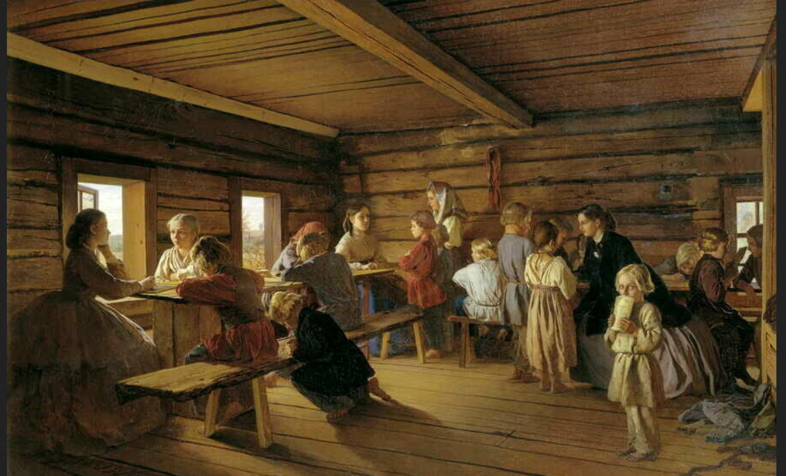 Александр Морозов. "Сельская бесплатная школа", 1872.