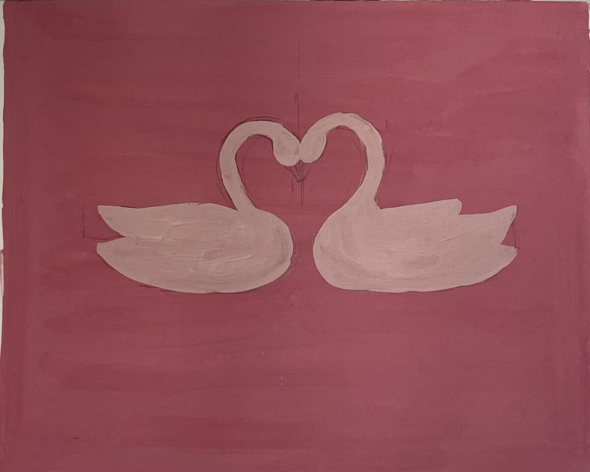 Рисуем влюбленных лебедей гуашью 💗 🦢 Уголок творчества Дзен