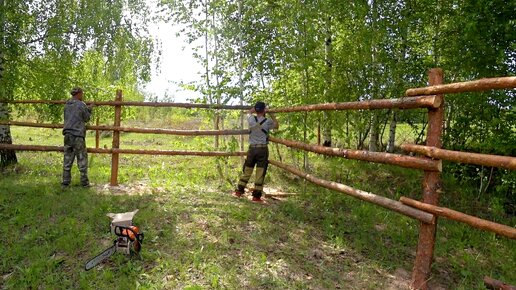 Зачем в лесу делать 2 забора на одном участке. Показываю результаты работы в лесу. Жизнь в деревне