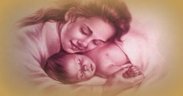 Уже после нескольких минут после рождения возникает связь между    ребёнком и матерью.