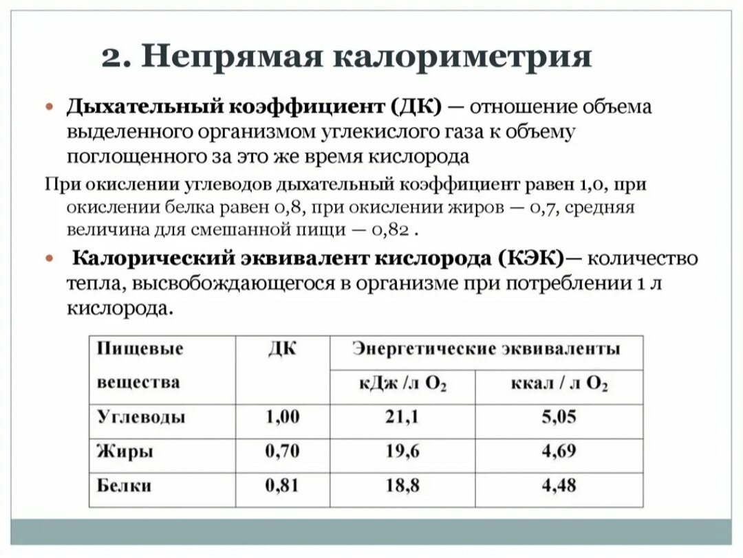 Непрямая калориметрия