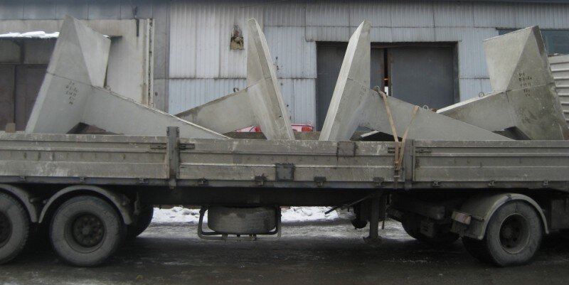 Перевозка автотранспортом фундаменты