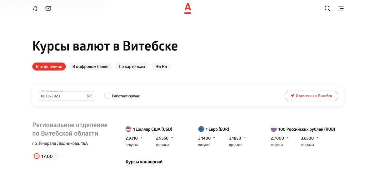 Скриншот сайта alfabank.by