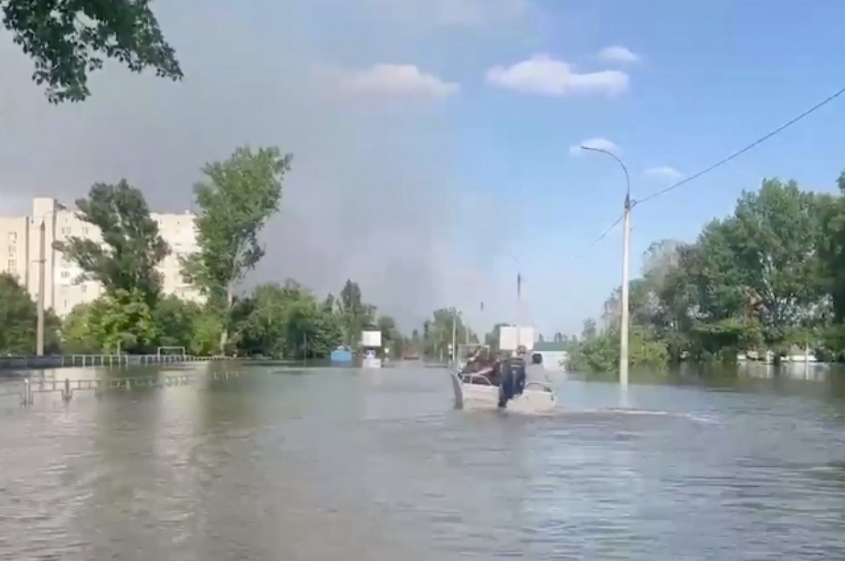    В Сети появились кадры работы военных группировки «Днепр» в зоне затопления