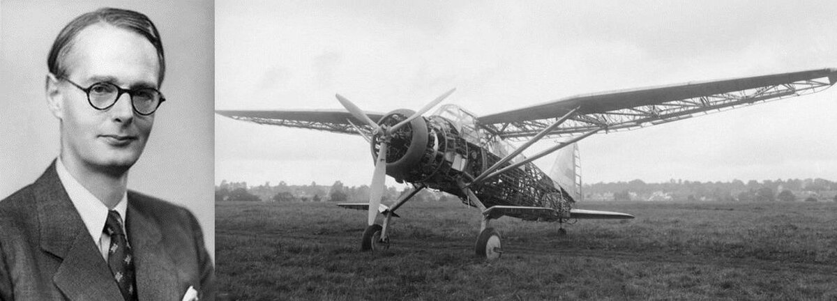 Создатель "Lysander" Уильям Петтер - William Edward Willoughby "Teddy" Petter (1908-1968 гг.), и первый прототип его самолета без обшивки (K6127)