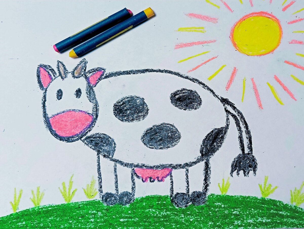 Как нарисовать корову для детей