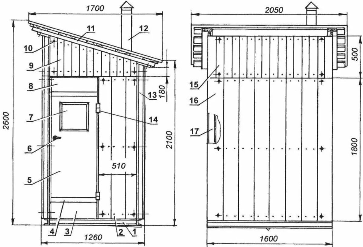 Дачный туалет своими руками: размеры, чертежи