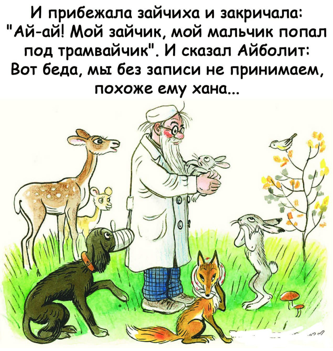 Айболит лечил каких. Иллюстрации к сказке Чуковского доктор Айболит. Доктор Айболит и зайчик. Герои сказки Айболит Чуковского. Айболит из сказки Чуковского.