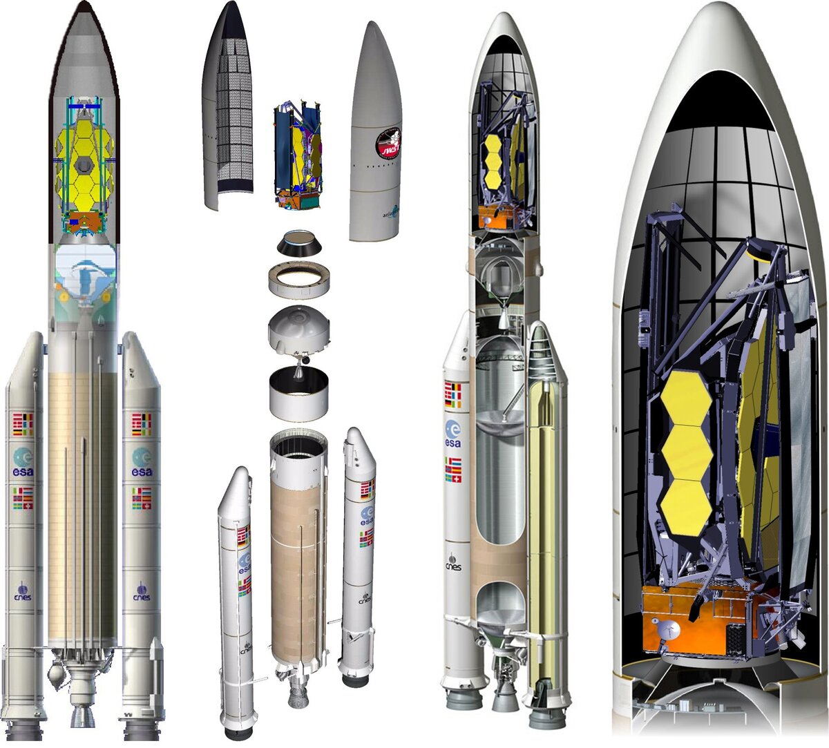 Какие есть ракеты названия. Ариан-5 ракета-носитель. Ракета Ariane 5. Ракета Ариан 5 с телескопом Джеймса Уэбба.