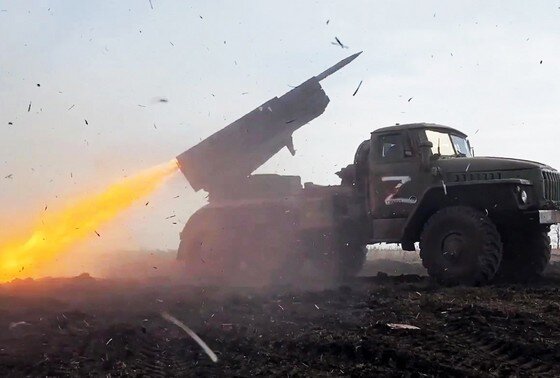    Боевая работа расчетов РСЗО «Град»