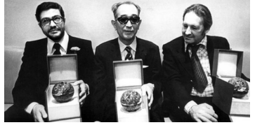 Этторе Скола, Акира Куросава и Анджей Вайда 1975г. (фотография из архивов Музея кино) 