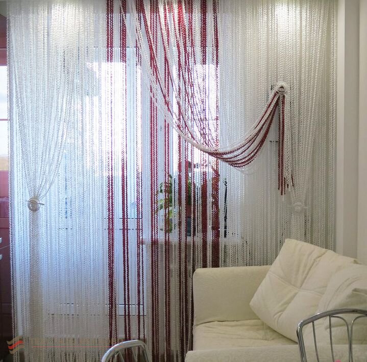 шторы в гостиную в современном стиле двухцветные фото в интерьере