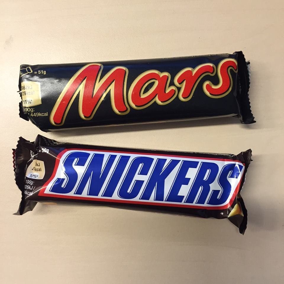 Шоколадные батончики Mars snickers Twix