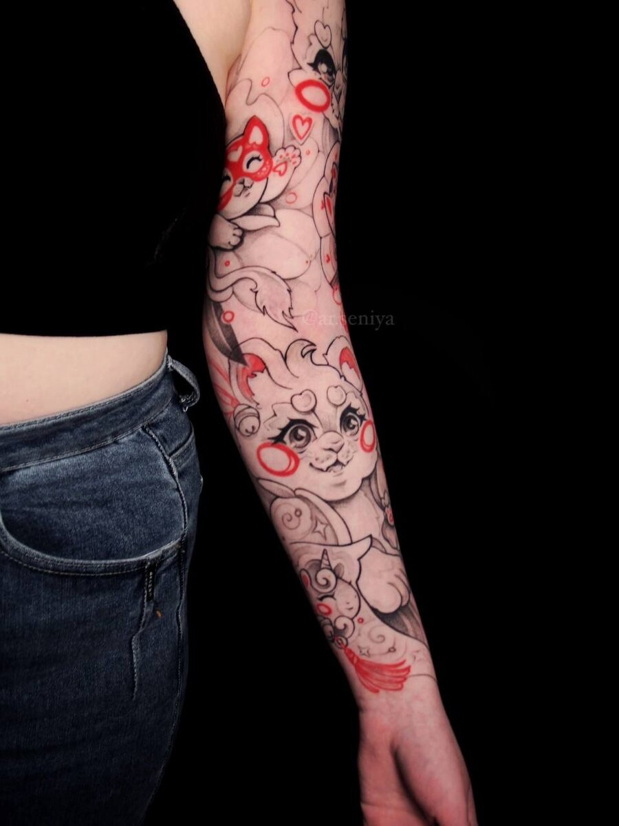 Работа выполнена тату-мастером Арсенией Сафоновой