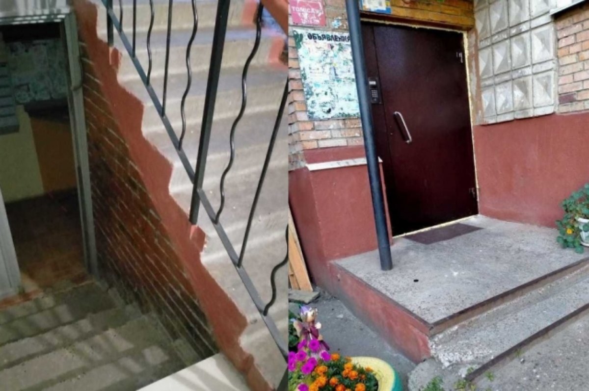    Томичка пожаловалась на отсутствие перил в подъезде дома на Тверской