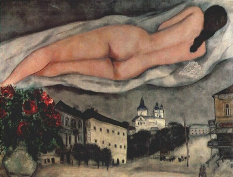 "Обнаженная над Витебском" (1933), М. Шагал