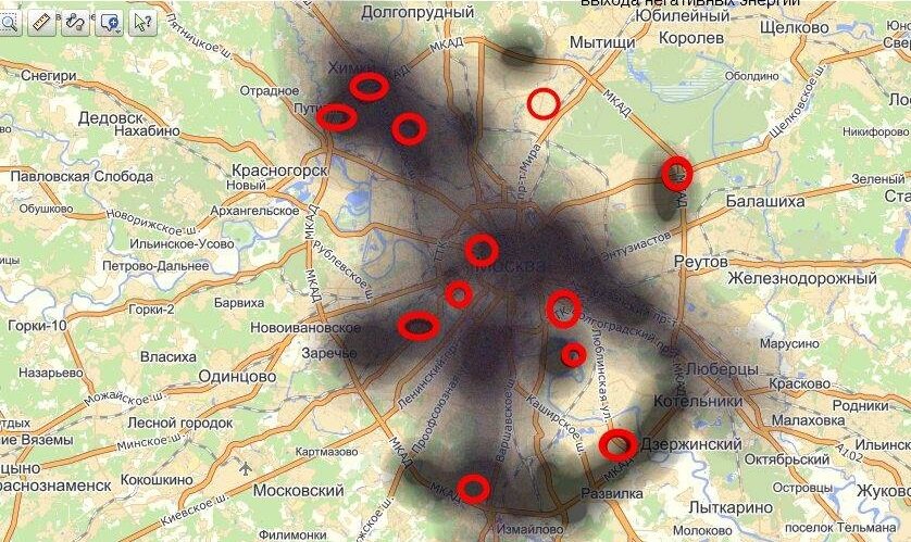 Карта ядерных захоронений в москве