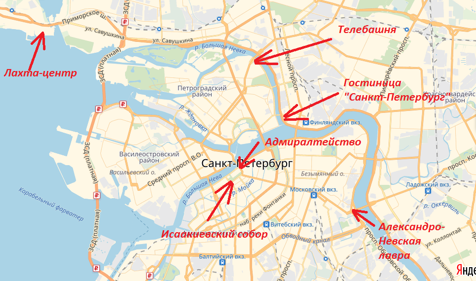 Карта санкт петербурга гостиницы в центре - 86 фото