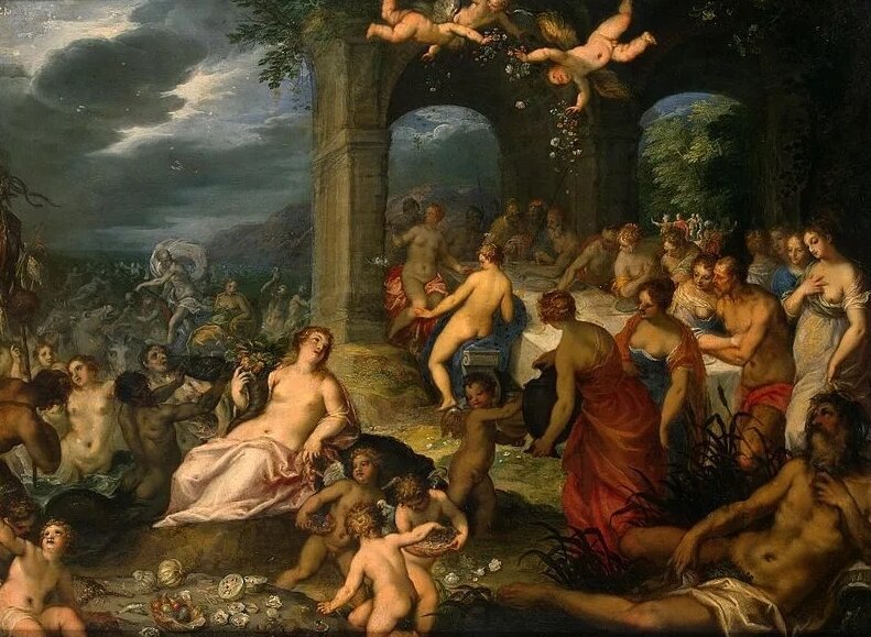 Свадьба, на которой присутствуют все боги Олимпа. Но Парис не может выбрать.