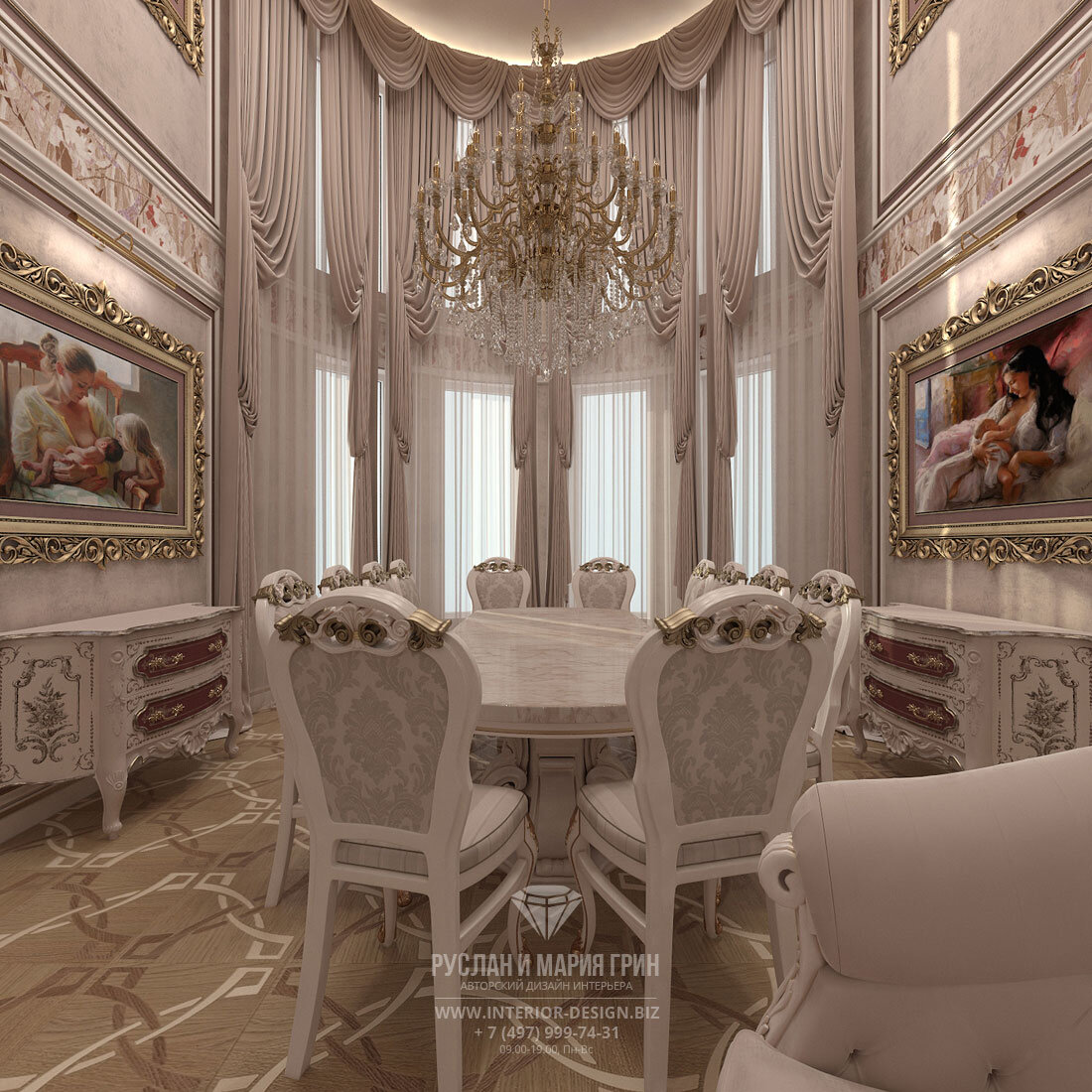 Интерьер частного дома в стиле роскошной классики