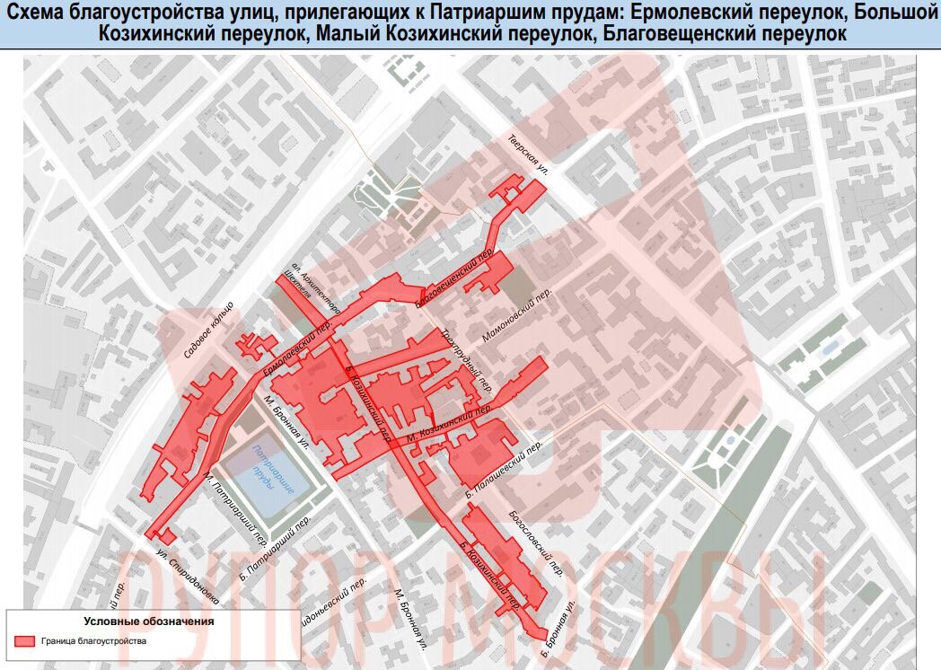 Район патриарших прудов на карте москвы
