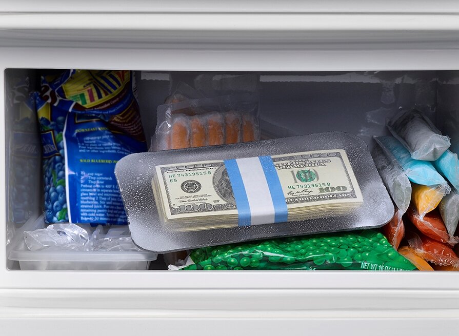 доллары в морозилке