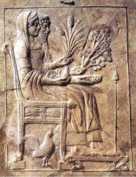 Гадес и Персефона на троне в царстве мертвых (V в. до н.э.)