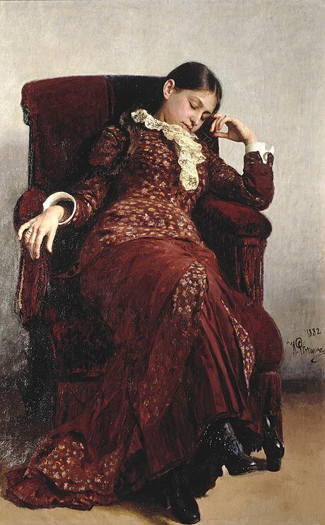 Репин И.Е., «Отдых. Портрет В.А.Репиной, жены художника», 1882