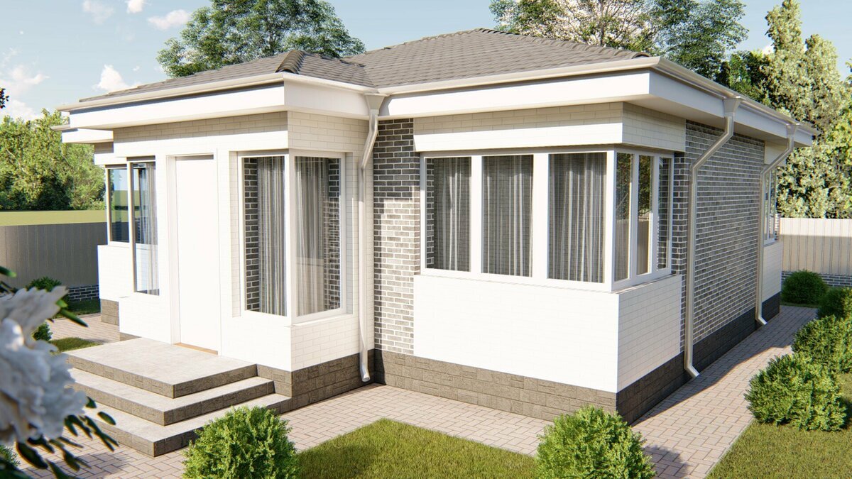 Главный фасад дома. Источник изображения: канал "строительство домов и бизнес", Яндекс Дзен.