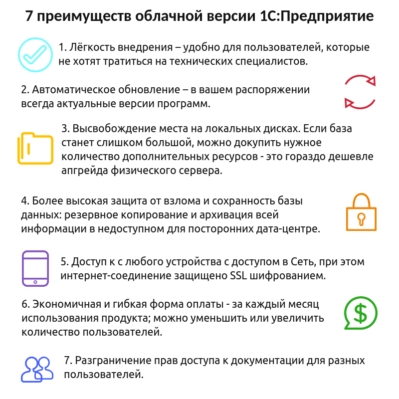 Преимущества облачной версии 1С:Предприятие по сравнению с коробочным комплектом