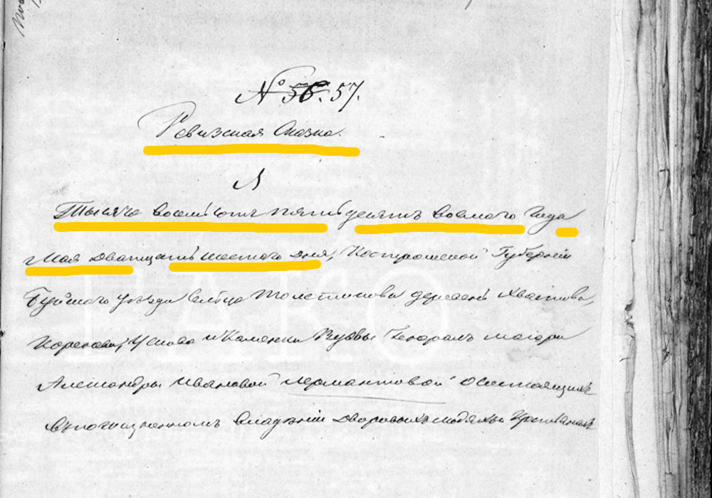 Ревизская сказка Буйского уезда Костромской губернии, от 26 мая 1858 года