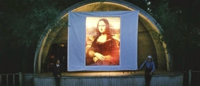 Дети в пионерлагере смотрят на Джоконду. Кадр из фильма "Сто дней после детства" (1975)