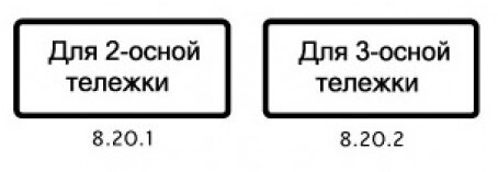 1.20 1 47.2 20. Знаки 8.20.1., 8.20.2. Тип тележки транспортного средства. Таблички 8.20.1 и 8.20.2. Табличка Тип тележки транспортного средства. Знак 8.20.