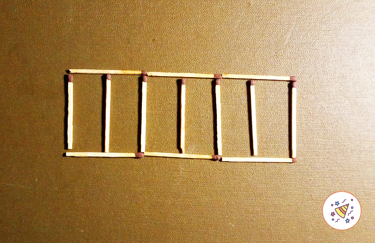 Вот такой симпатичный загончик из 13 спичек на 6 "квартир".