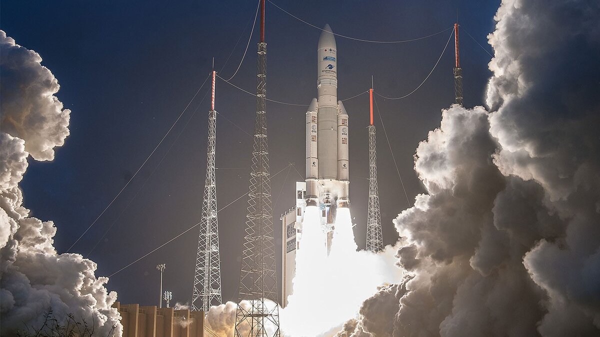 Запуск европейской ракеты "Ариан-5". Взято из Яндекс-картинок