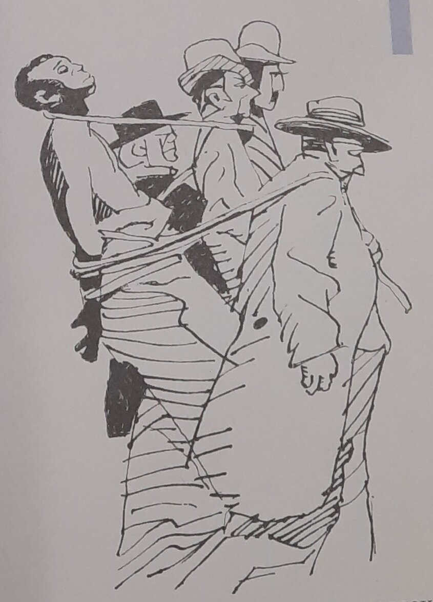 Н. В. Горяев. Возвращение Джима. Иллюстрация к книге М. Твена "Приключение Гекльберри Финна". 1960. Бумага,  тушь. 27,1х19. Москва.  Государственная Третьяковская галерея 