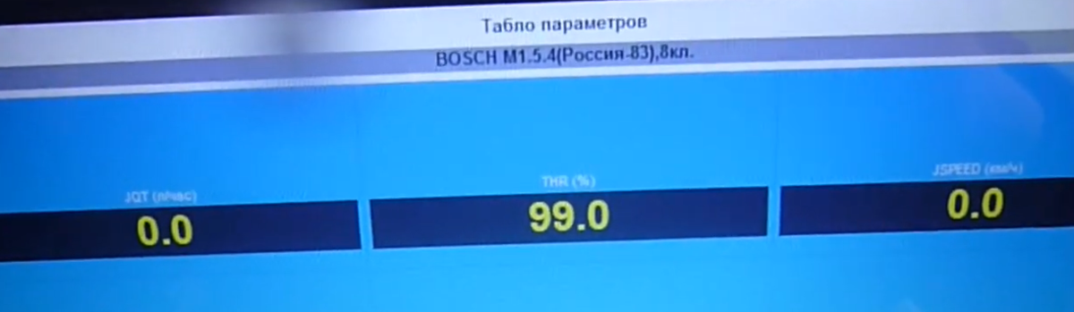 Дроссельная заслонка открыта на 99%
