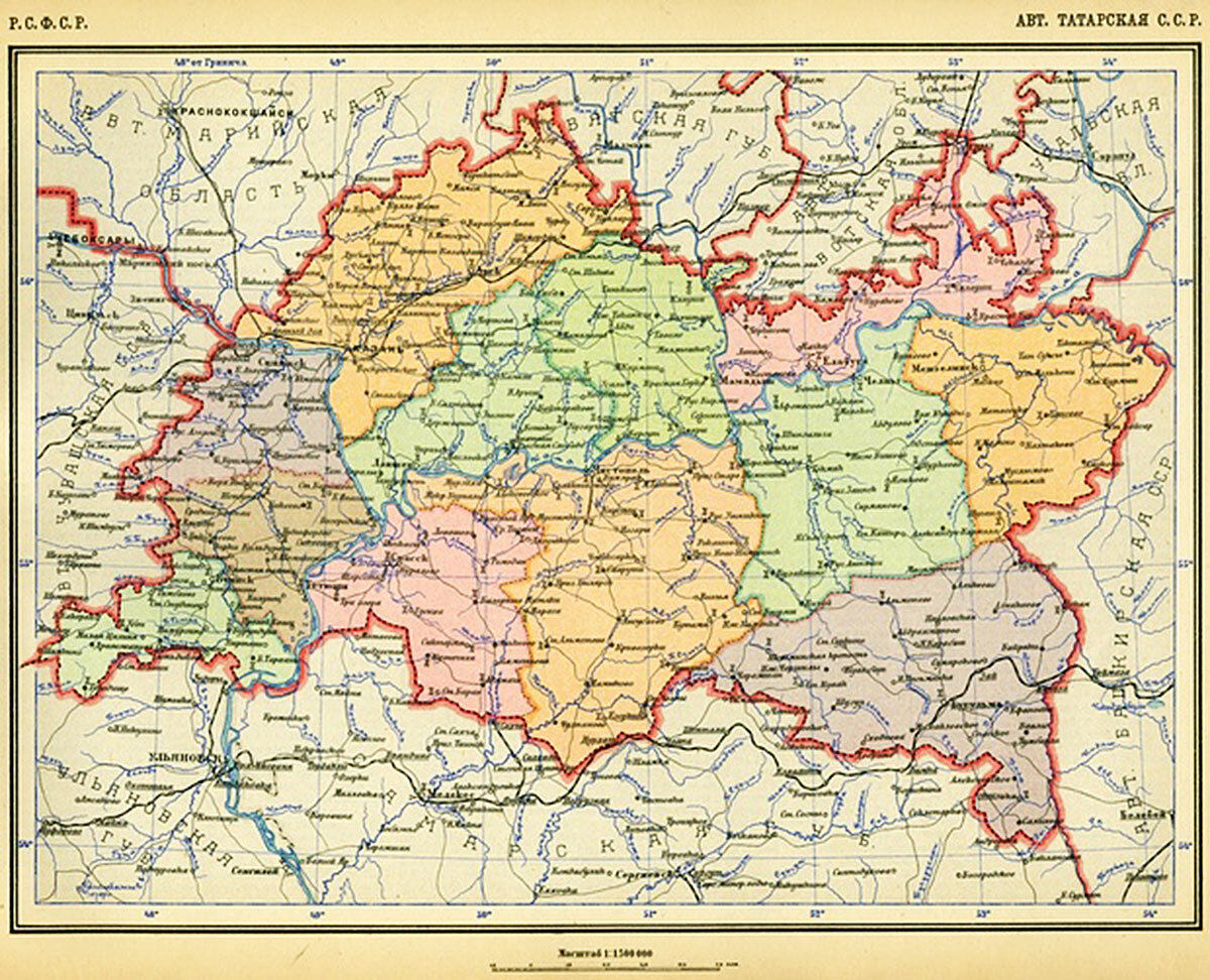 Карта татарии с городами и районами