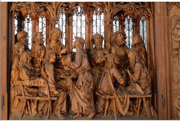 Деревянная скульптурная композиция "Тайная вечеря", фото Тильмана Рименшнайдера.