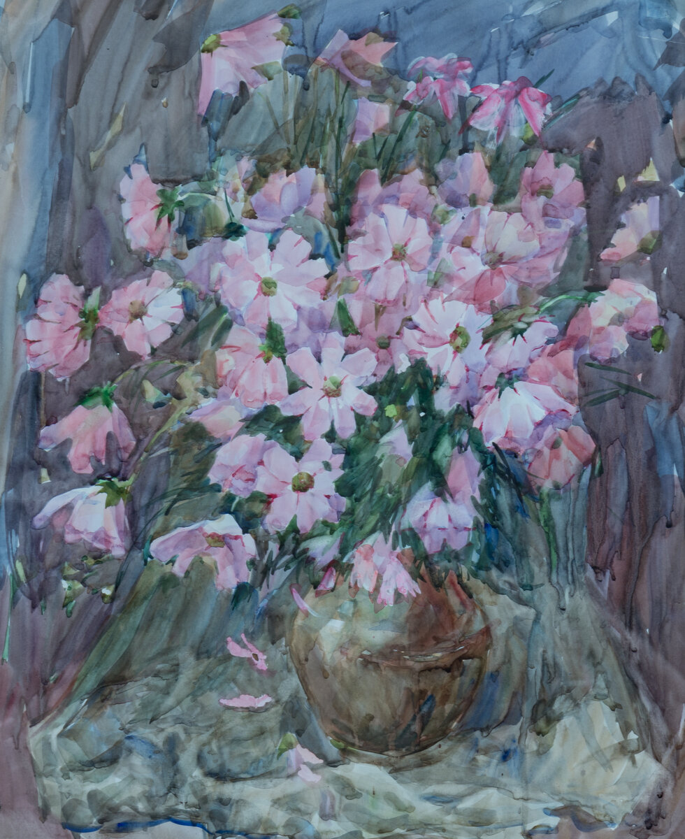«Космея» (2018 г., бумага, акварель)